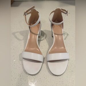 White Ankle Strap Heels